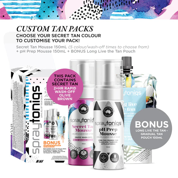 Custom Tan Kits - Rapid 2Hr+ Wash off Olive Brown