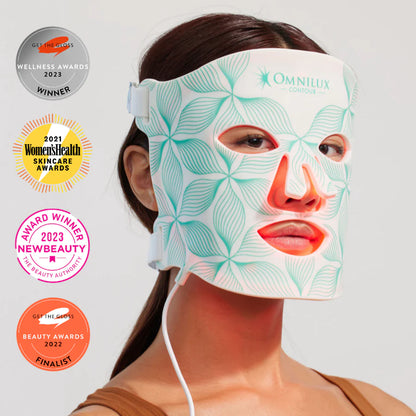 Omnilux Contour Face LED Mask + 3x Pack of Hydrogel Face Masks $629