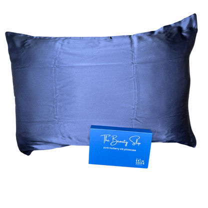 The Beauty Slip Pure Mulberry Silk Pillowcase $99 - Navy Blue