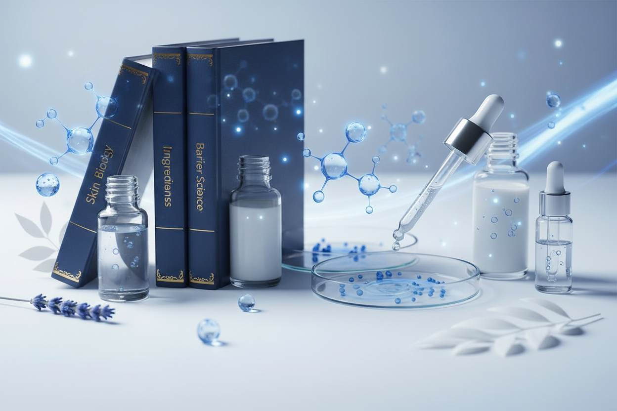 Beauty Science Banner with Books