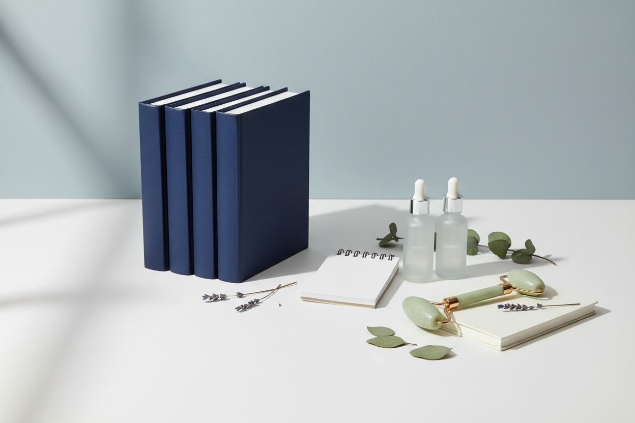 Clean Navy Books Beauty Banner