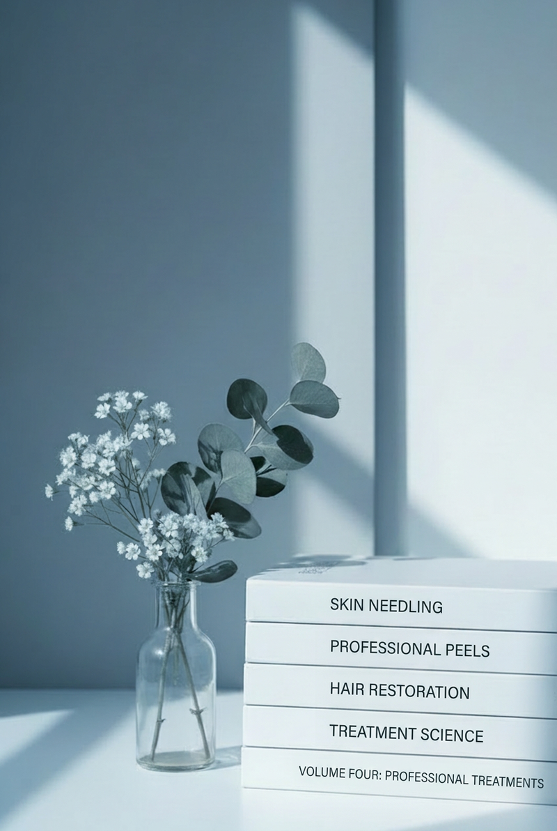 Volume Four: Professional Treatments in the matching soft blue book-stack style